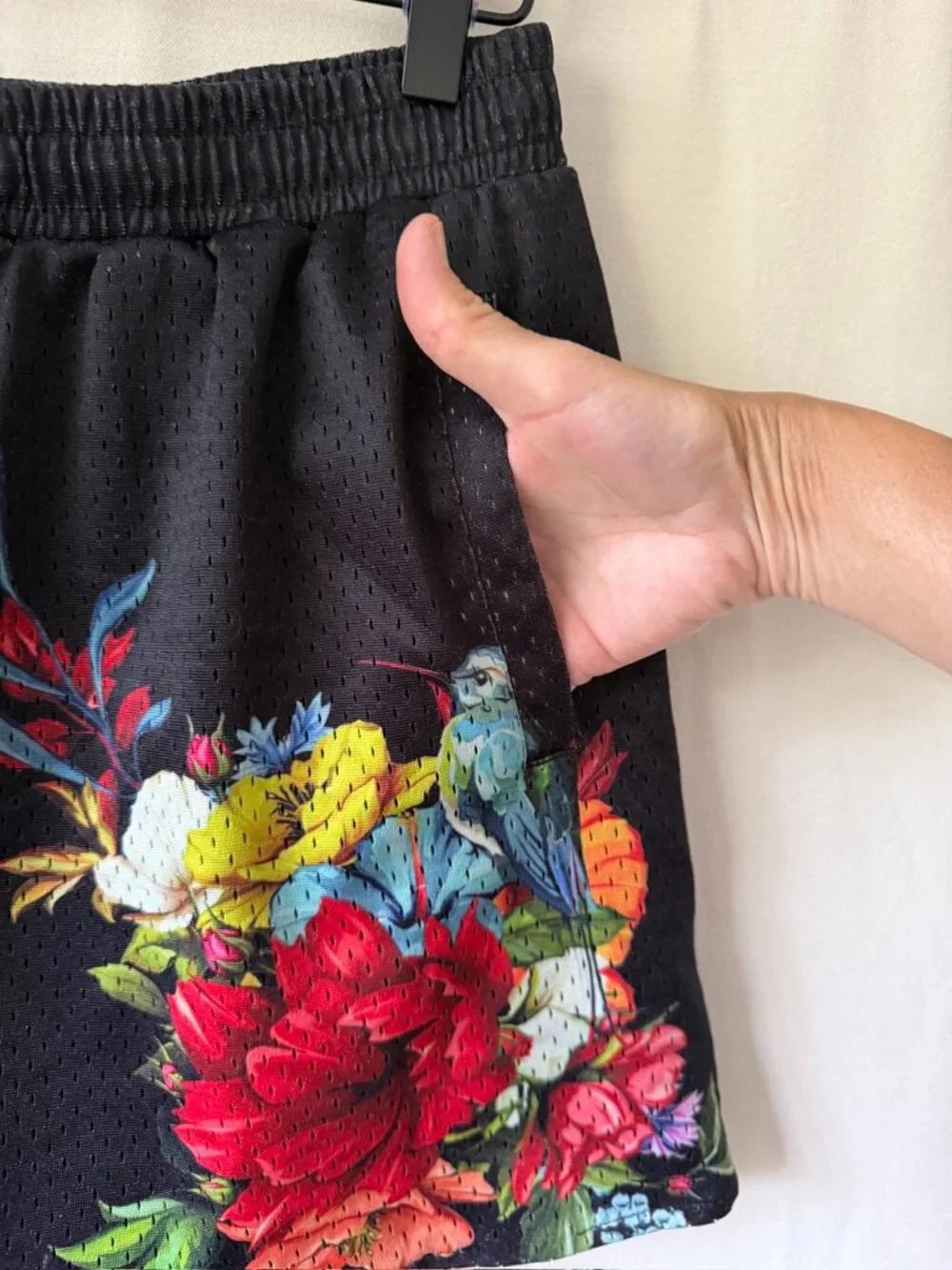 YoungLA 133 Hummingbird Black Mesh Gym Shorts Medium
